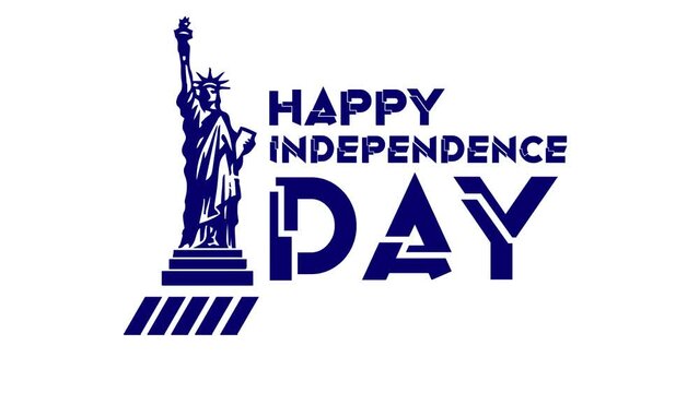 Happy independence Day of America Animation with statue of liberty illustration animation