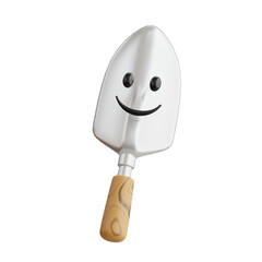 3d Shovel. icon isolated on white background. 3d rendering illustration