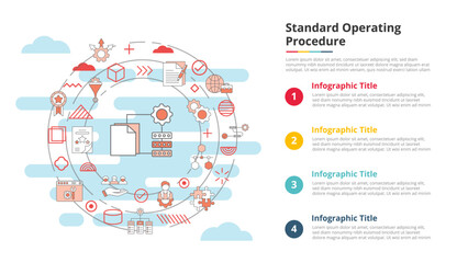sop standard operating procedure concept for infographic template banner with four point list information