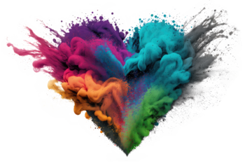 explosion powder colors isolated on white