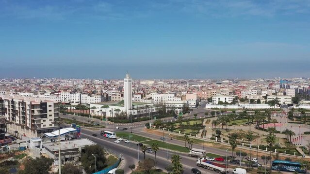 Drone Footage Morocco Casablanca City.