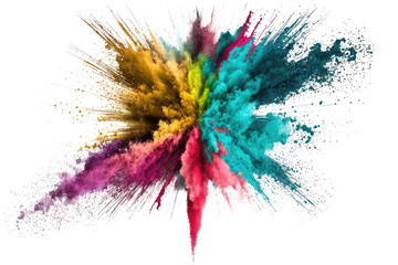 Fototapeta explosion powder colors isolated on white obraz