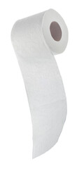 White toilet paper roll unrolling isolated