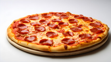 pizza with salami and cheese AI generated