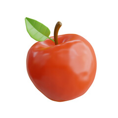 3d Apple. icon isolated on white background. 3d rendering illustration
