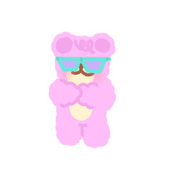 Cool bear in pink
