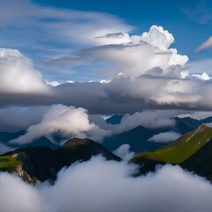 clouds over the mountains