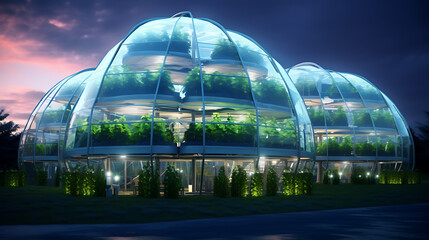 Fototapeta na wymiar Modern smart greenhouses technology for growing farming