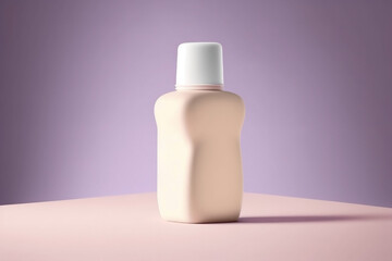 Cosmetics packaging mockup with a podium on a minimalist background. Beauty products. Generative Ai