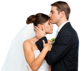 Portrait of a Wedding Couple Embracing