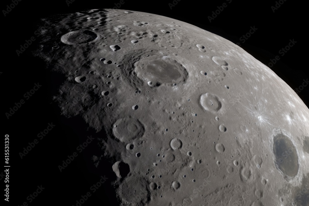Canvas Prints close-up of the moon, with craters and mountains visible, created with generative ai