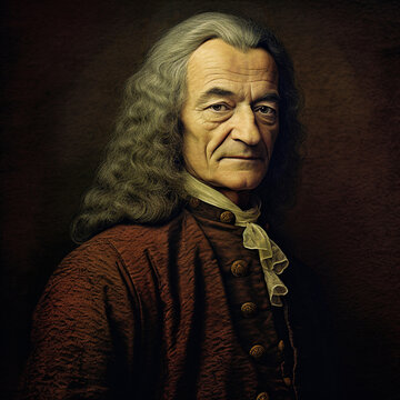 M. de Voltaire, nome de plume of Fran&ccedil;ois-Marie Arouet (1694 - 1778) French Enlightenment writer, philosopher,historian, advocate of civil liberties