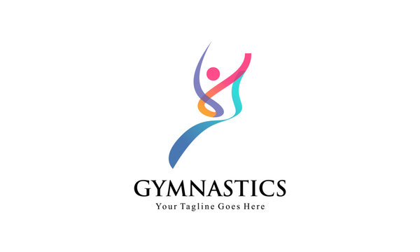 Abstract Human for Aerobic Logo Fitness, Gym, and Sport Vector Logo Design