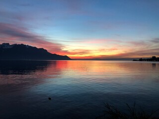 Coucher de soleil à Montreux 