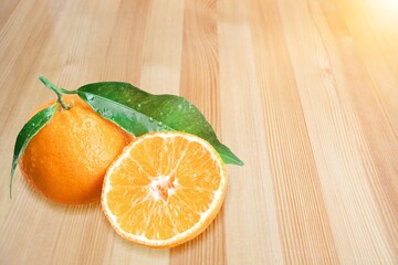Ripe tasty fresh tangerine fruit