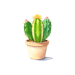 cactus in a pot on white