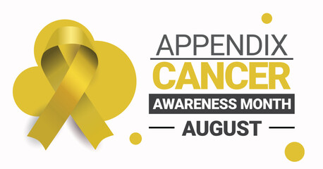 Appendix Cancer Awareness Month. Observed in August. Vector poster, banner.