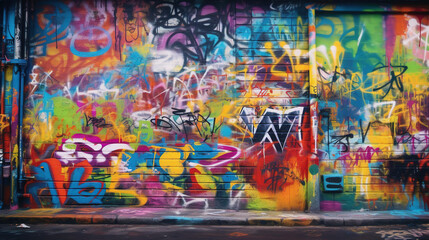 Graffiti on the wall. AI