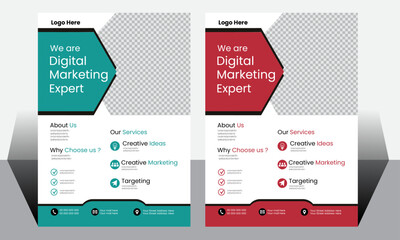 Obraz premium Flyer template layout design. business flyer, brochure, magazine or flier mockup in bright colors. perfect for creative professional business. vector template