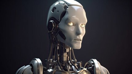 3d render of a robot 8k resolution on black background