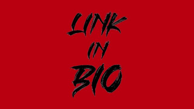 link in bio text icon background animated, logo symbol, social media, lettering