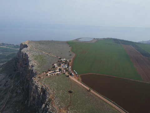 mountain arbel north of isral drone view
