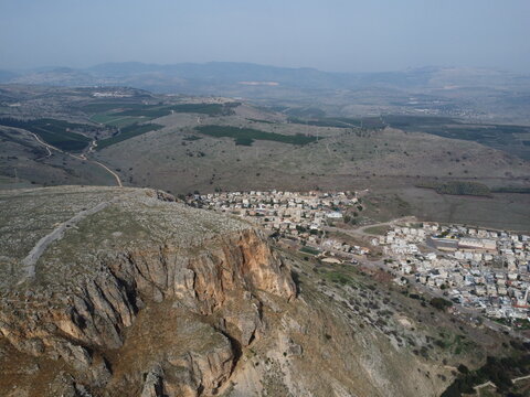 mountain arbel north of isral drone view