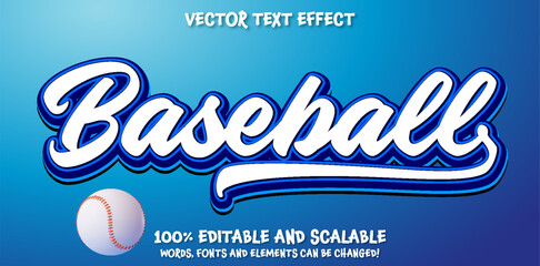 baseball editable text style effect