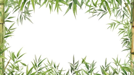 bamboo frame isolated on white