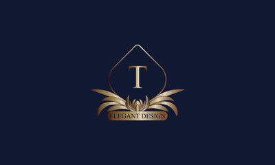 Letter T luxury logo. Monogram design elements, elegant template. Calligraphic elegant icon design. Business sign.