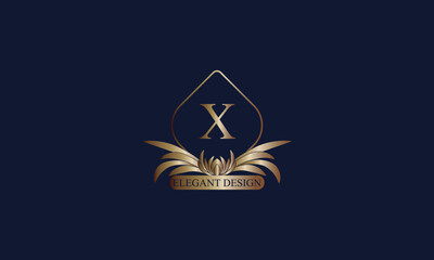 Letter X luxury logo. Monogram design elements, elegant template. Calligraphic elegant icon design. Business sign.