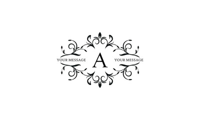 Calligraphic elegant initial A logo design. Emblem for royalty, business card, boutique, hotel, restaurant, cafe, jewelry.