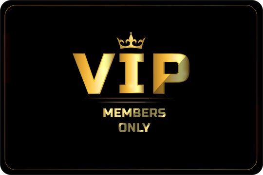 Card for members, VIP, with crown. Vector illustration.