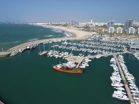 city of ashdod marina drone photography