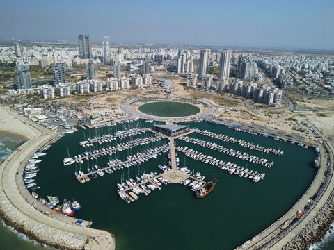 city of ashdod marina drone photography