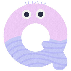 Monster alphabet letter Q