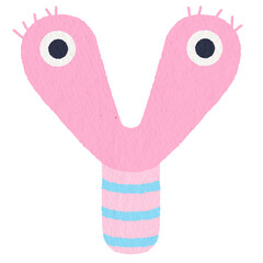 Monster alphabet letter Y