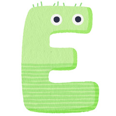 Monster  alphabet capital letter E