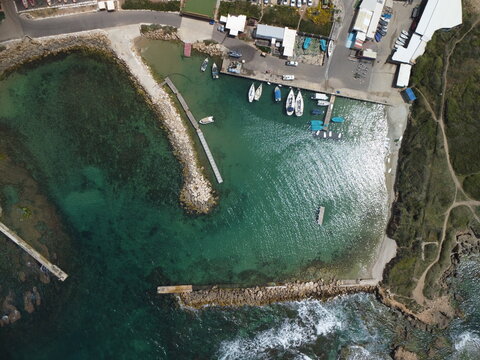 israel baech from drone view in 