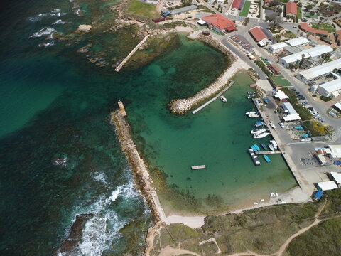 israel baech from drone view in 
