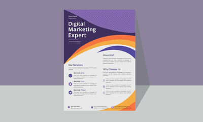 Corporate business flyer design template for print	
