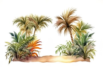 Obraz premium palm tree on white background