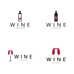 Wine logo design template.vector illustration of icon-vector