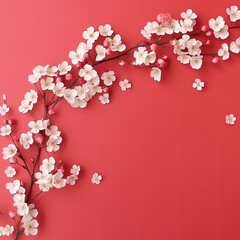 Many small beautiful flower blossoms illustration made with Generative AI 