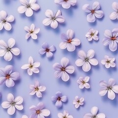 Many small beautiful flower blossoms illustration made with Generative AI 