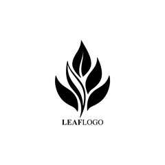Vector Line art logo of a leaf
