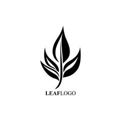 Vector Line art logo of a leaf