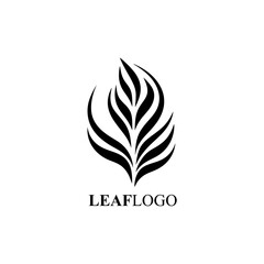 Fototapeta na wymiar Vector Line art logo of a leaf