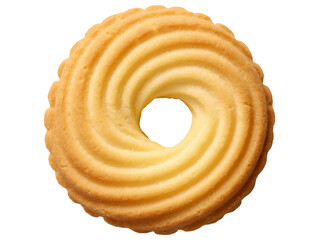 Butter ring biscuit isolated on transparent or white background, png - obrazy, fototapety, plakaty