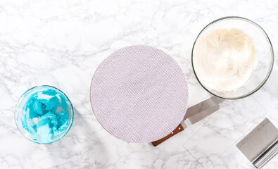 Mermaid themed 3 layer vanilla cake